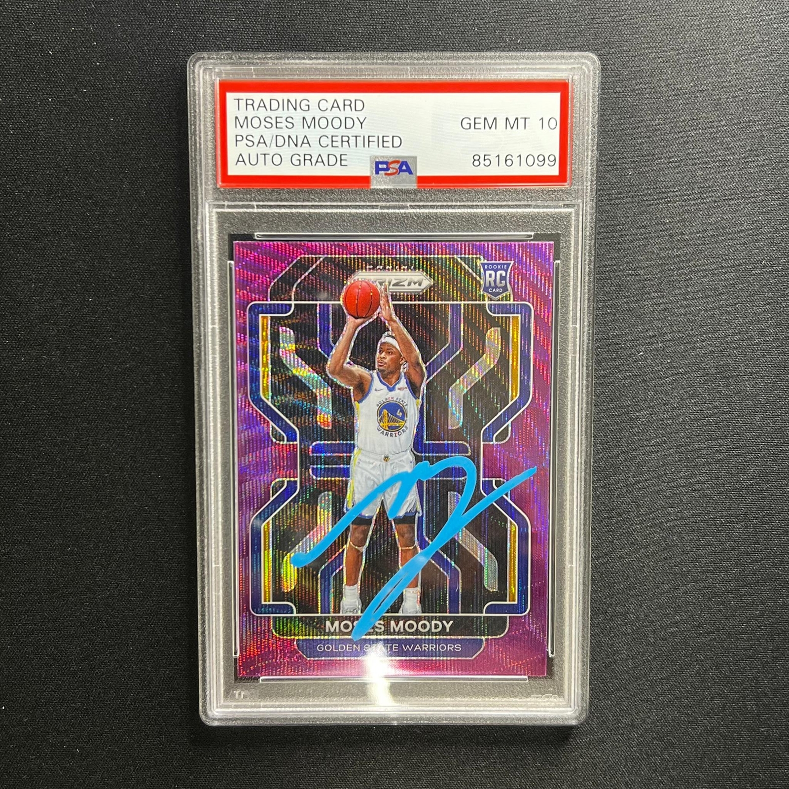 2021-22 Panini Prizm #308 Moses Moody Signed Card AUTO PSA Slabbed RC Warriors