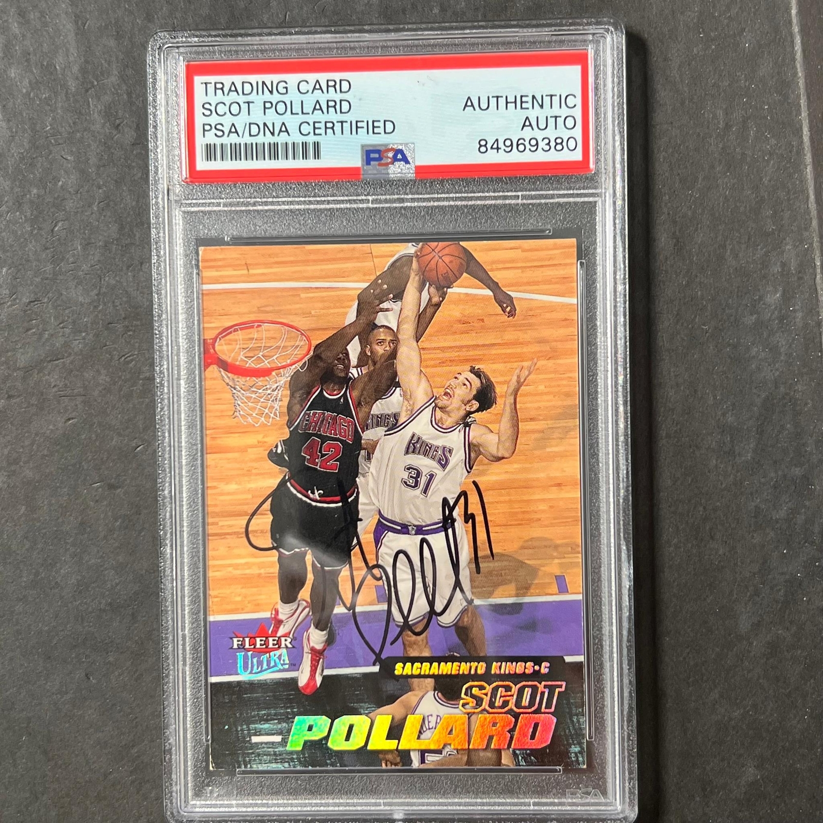 2000-01 Fleer #194 Scot Pollard Signed Card AUTO PSA Slabbed Pistons