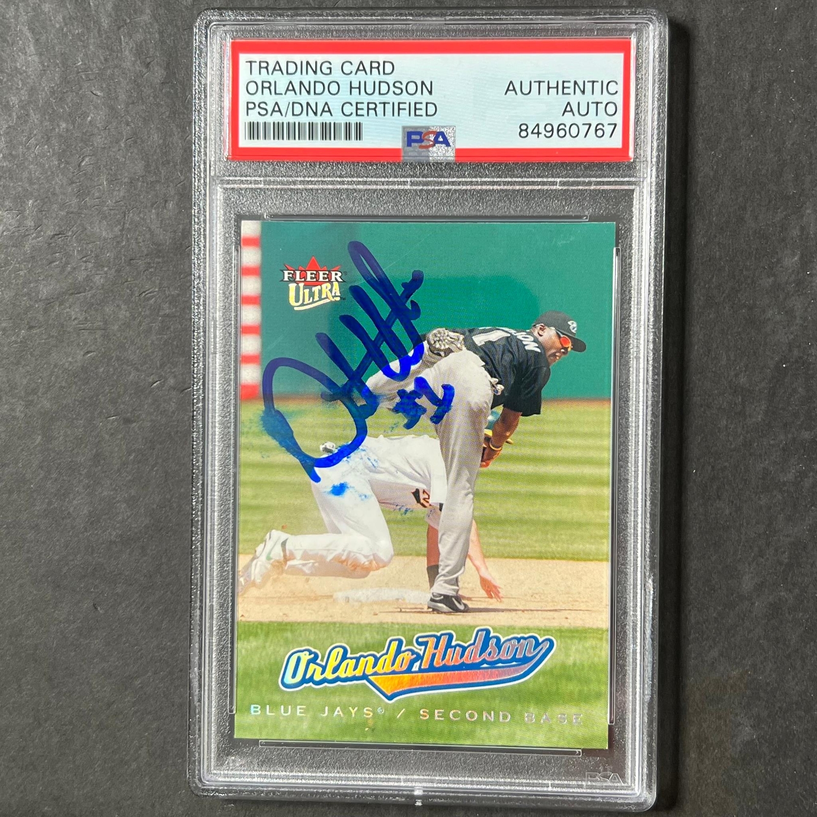 2005 Fleer Ultra #91 Orlando Hudson Signed Card PSA Slabbed Auto Blue Jays