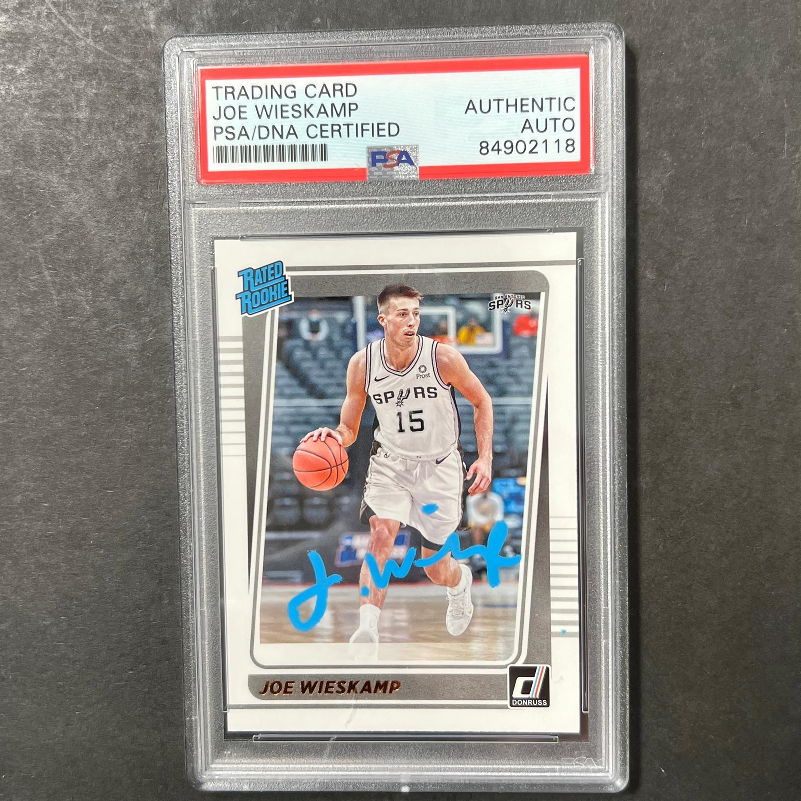 2021-22 Panini Donruss #230 Joe Wieskamp Signed Card AUTO PSA/DNA Slabbed RC Spu