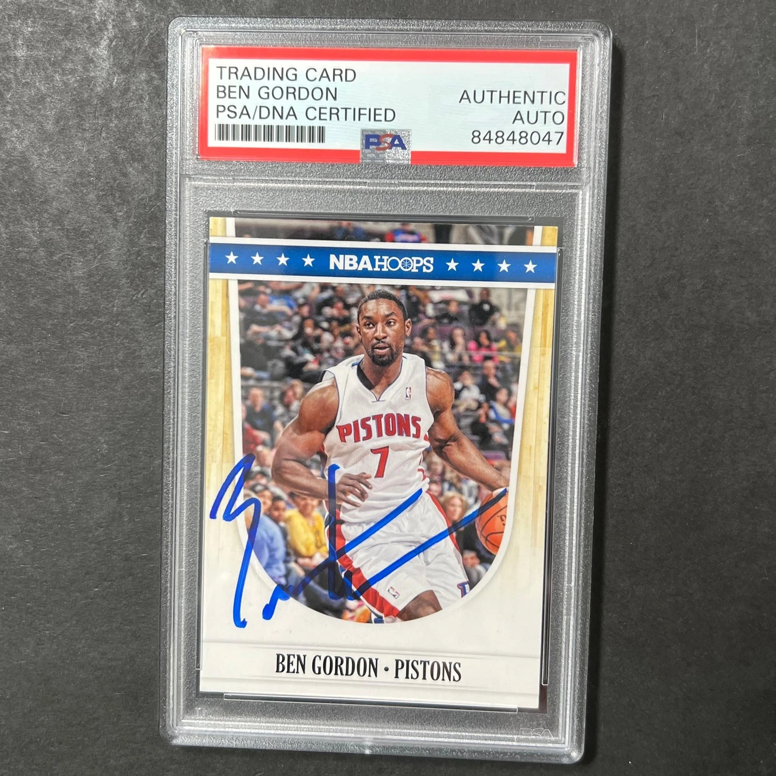 2012 Panini #55 Ben Gordon Signed Card AUTO PSA Slabbed Pistons