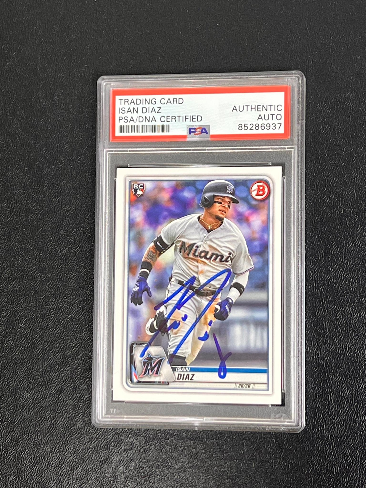 2020 Topps Bowman RC #5 Isan Diaz Signed Card PSA/DNA Authenticated Slabbed AUTO