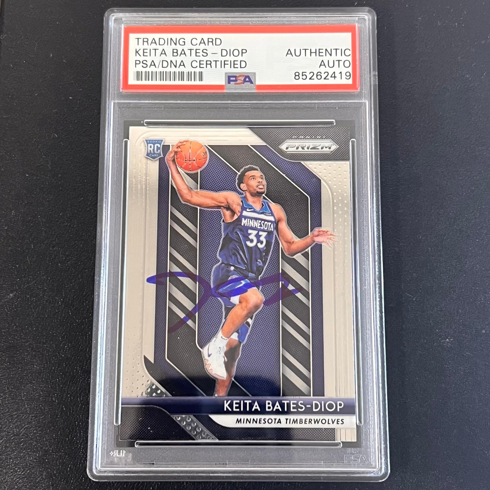 2018-19 Panini Prizm #47 Keita Bates-Diop Signed Card AUTO PSA/DNA Slabbed RC Ti