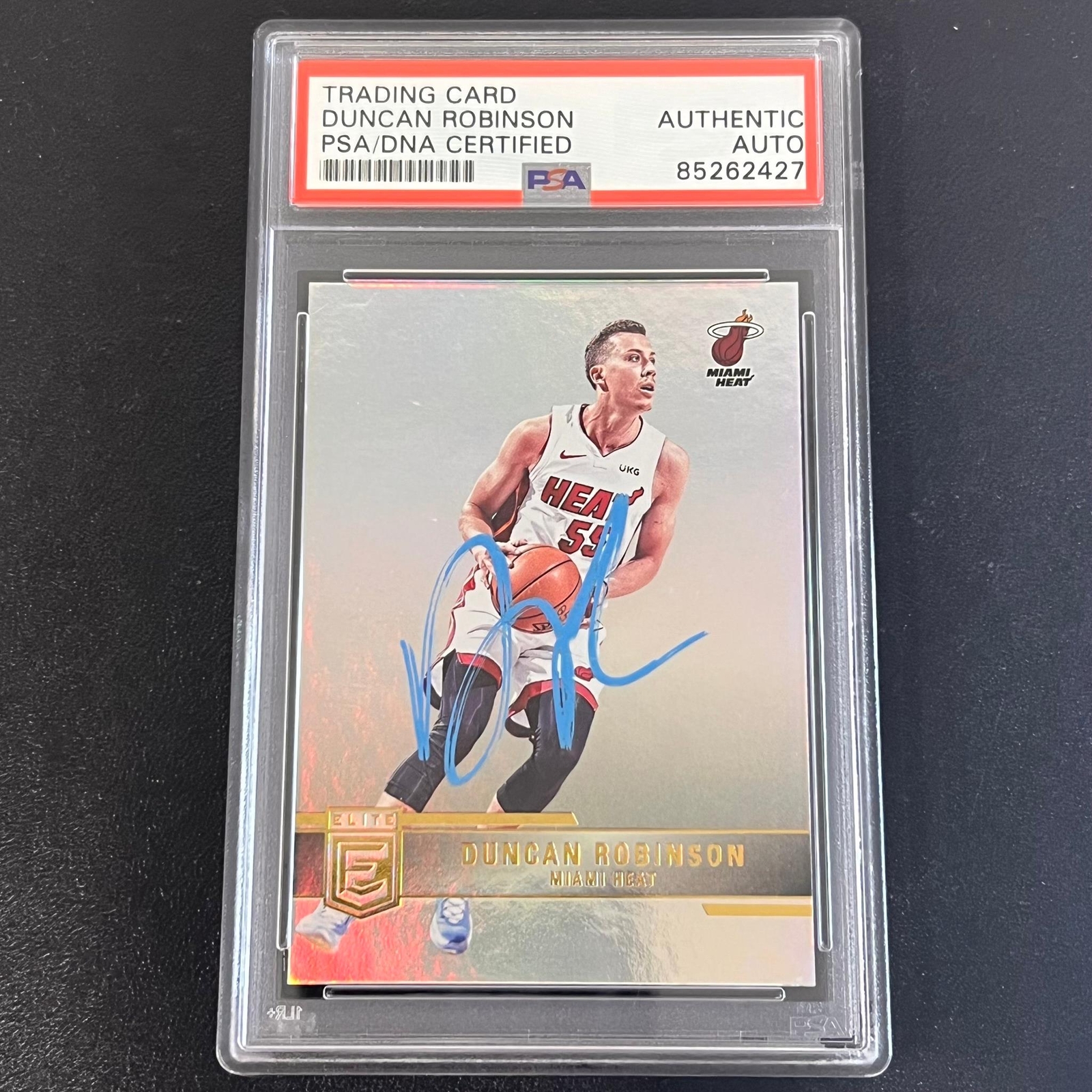 2021-22 Panini Donruss Elite #149 Duncan Robinson Signed Card AUTO PSA Slabbed H