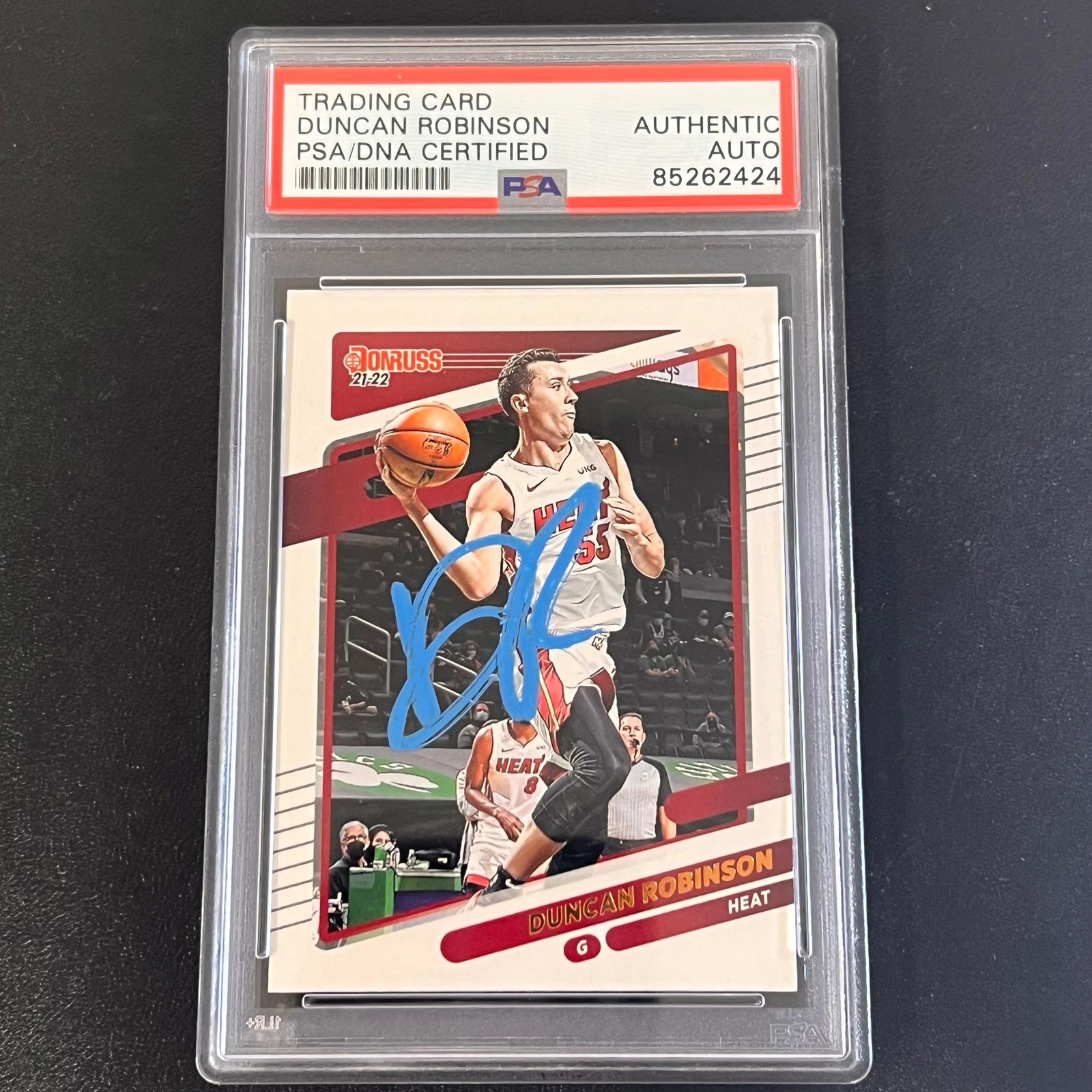 2021-22 Panini Donruss #107 Duncan Robinson Signed Card AUTO PSA Slabbed Heat