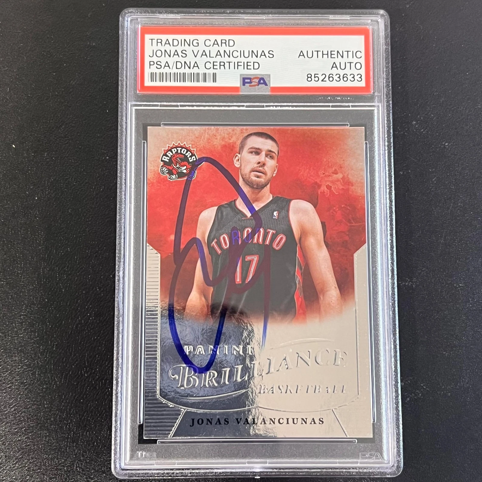 2012-13 Panini Brilliance Basketball #290 Jonas Valanciunas Signed Card AUTO PSA