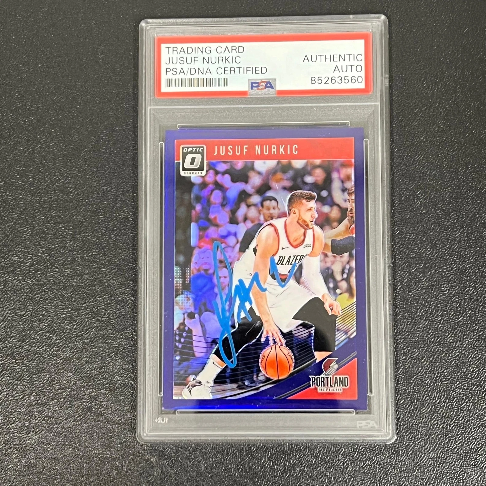 2018-19 Panini Donruss Optic #41 Jusuf Nurkic Signed AUTO PSA Slabbed Trail Blaz