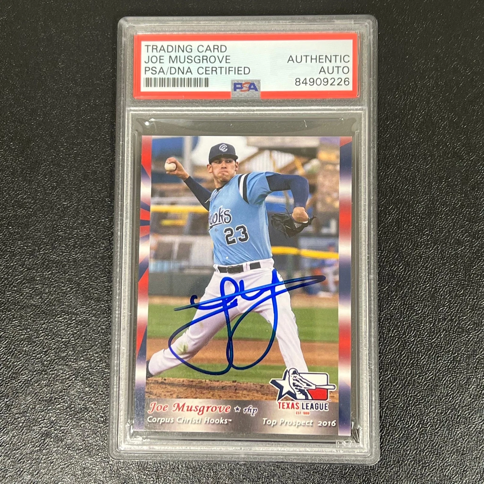 2016 Texas League Joe Musgrove Signed Card PSA Slabbed AUTO Corpus Christi Hooks