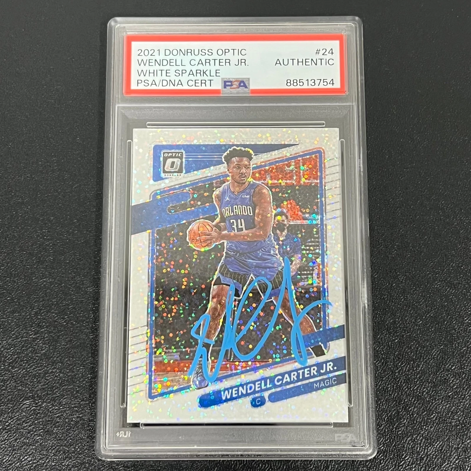 2021-22 Panini Donruss Optic White Sparkle #24 Wendell Carter Jr. Signed card PS