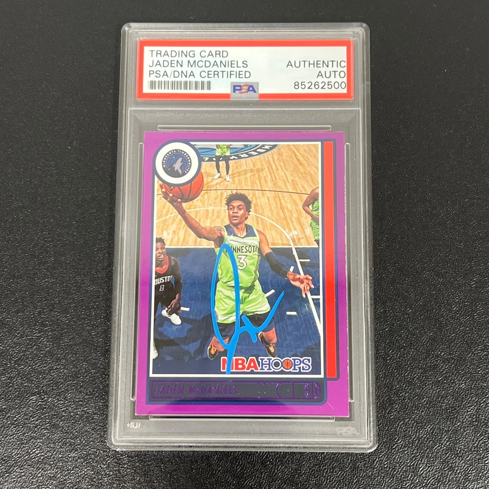 2021-22 Panini NBA Hoops #191 Jaden McDaniels Signed Card AUTO PSA/DNA Slabbed T