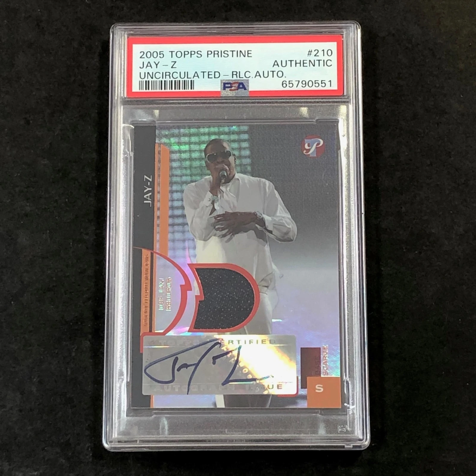 2005-06 TOPPS PRISTINE UNCIRCULATED #210 Jay-Z Signed Card PSA/DNA Autographed S