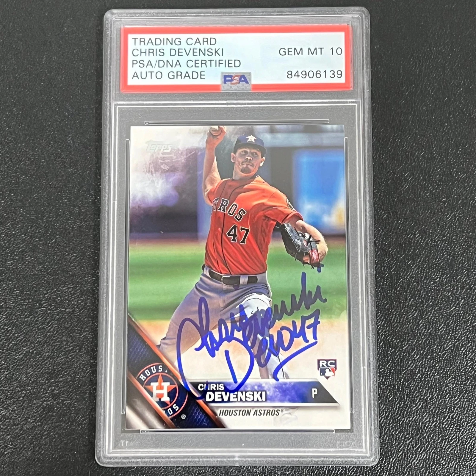 2016 Topps Update #US270 Chris Devenski Signed Card PSA Slabbed Auto Grade 10 As
