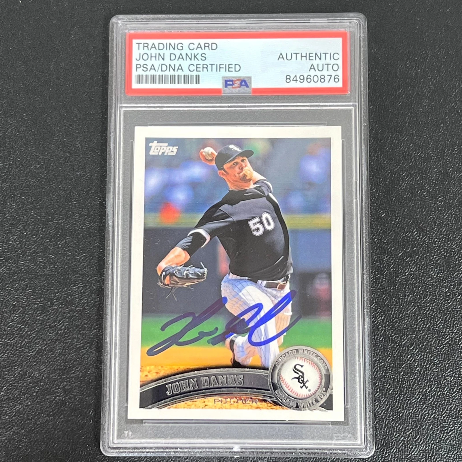 2011-2012 Topps #CWS7 John Danks Signed Card PSA Slabbed AUTO White Sox