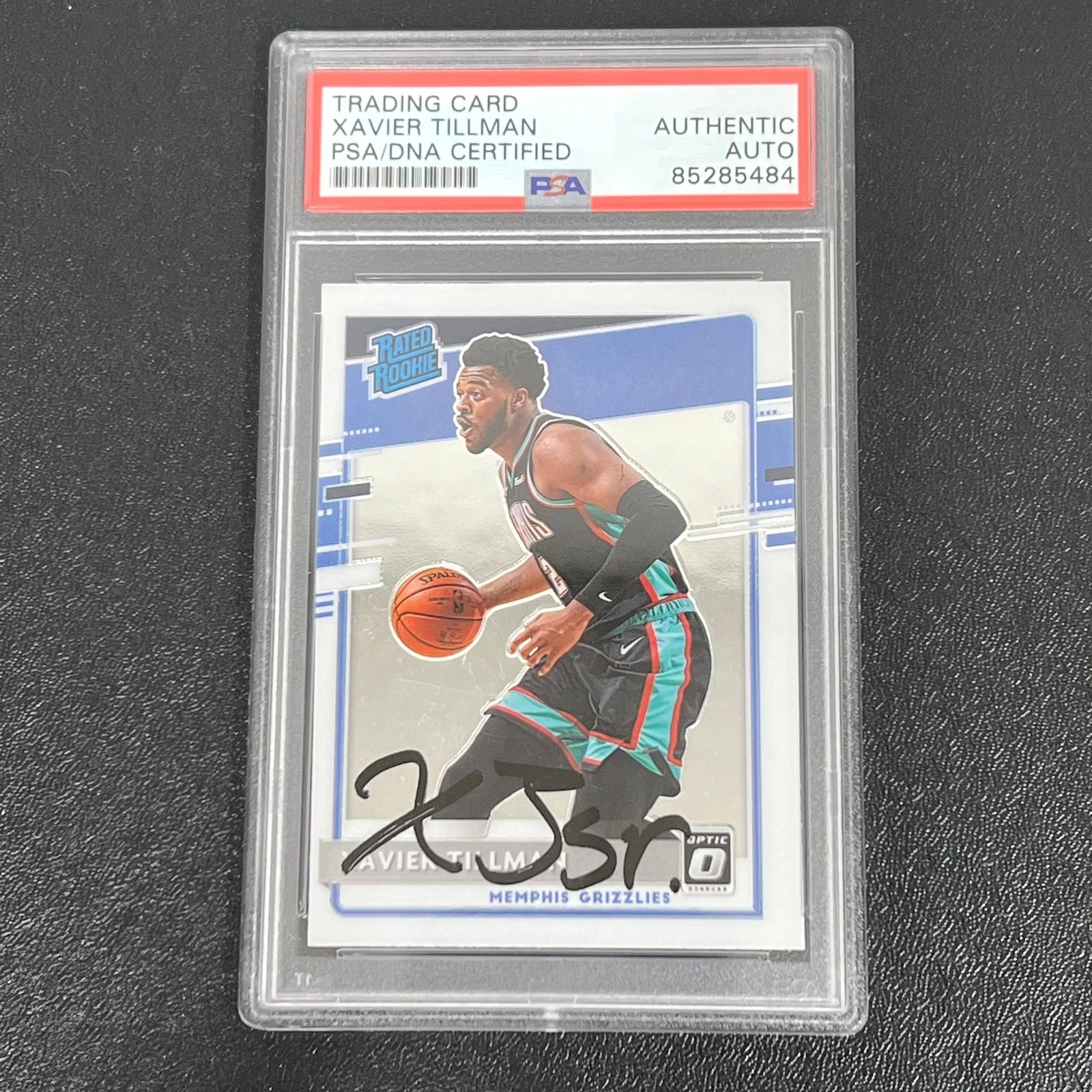2020-21 Panini Donruss Optic #185 Xavier Tillman signed card AUTO PSA/DNA Slabbe