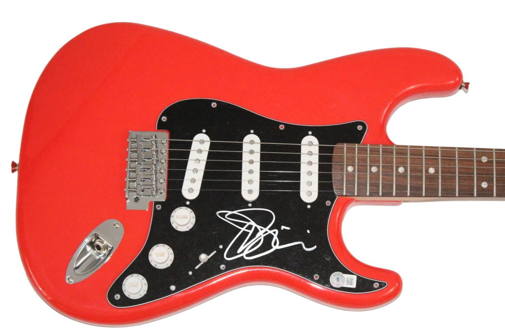 Joe Satriani Signed Autograph Full Size Red Fender Electric Guitar - Beckett COA