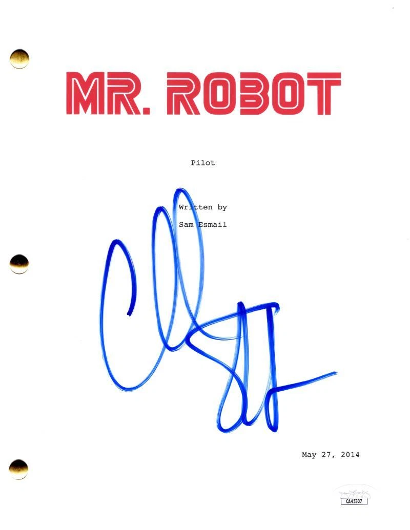 Christian Slater Signed Autograph Mr Robot Full Pilot Script Screenplay JSA COA