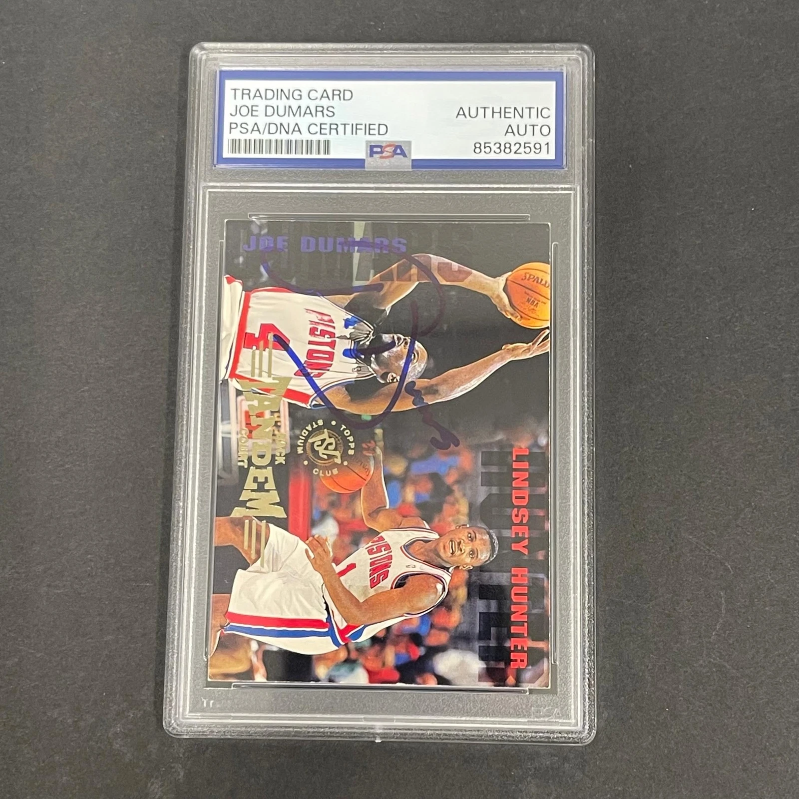 1996 Topps Stadium Club #229 Joe Dumars Signed Card AUTO 10 PSA Slabbed Pistons