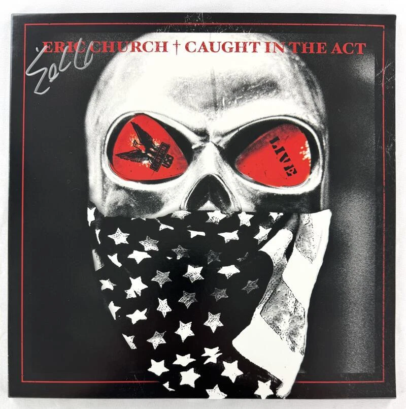 Eric Church Signed Autograph Album Vinyl Record LP Caught in the Act Beckett COA