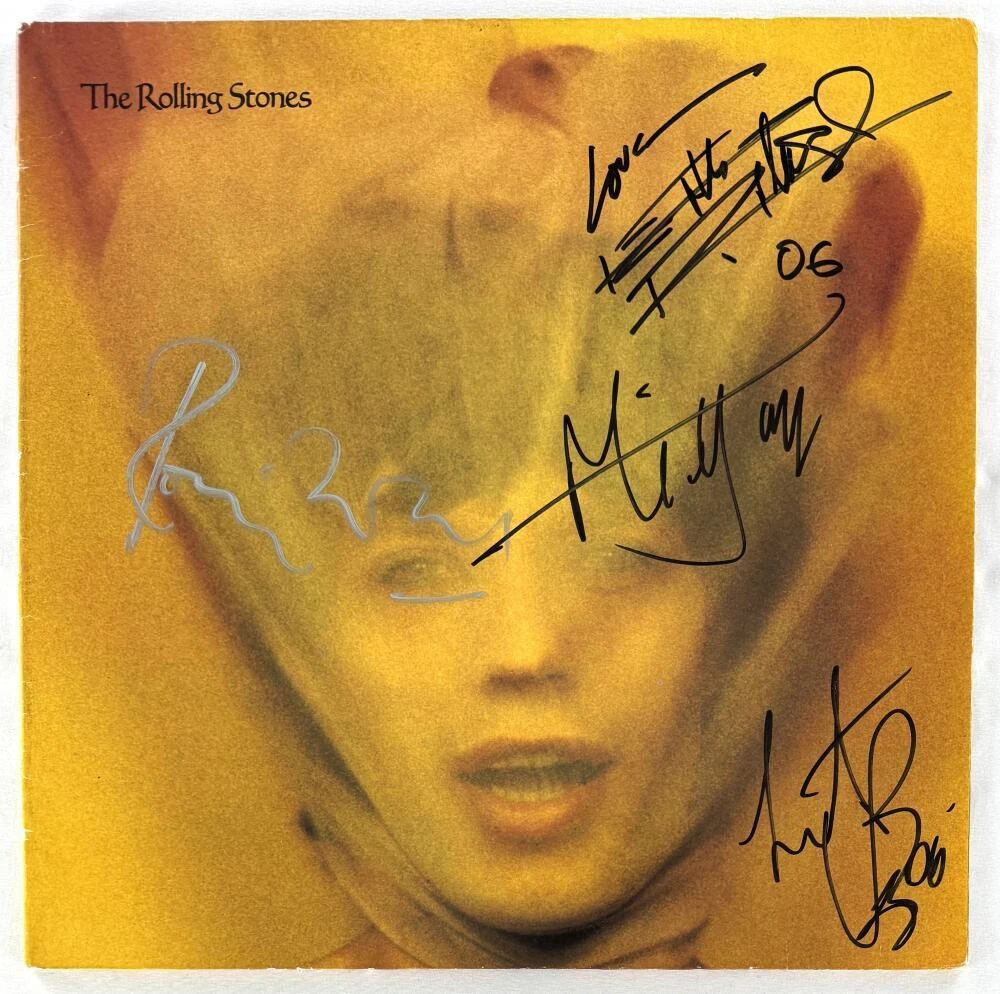 The Rolling Stones Band x4 Signed Autograph Album Vinyl Record LP w/ Beckett COA