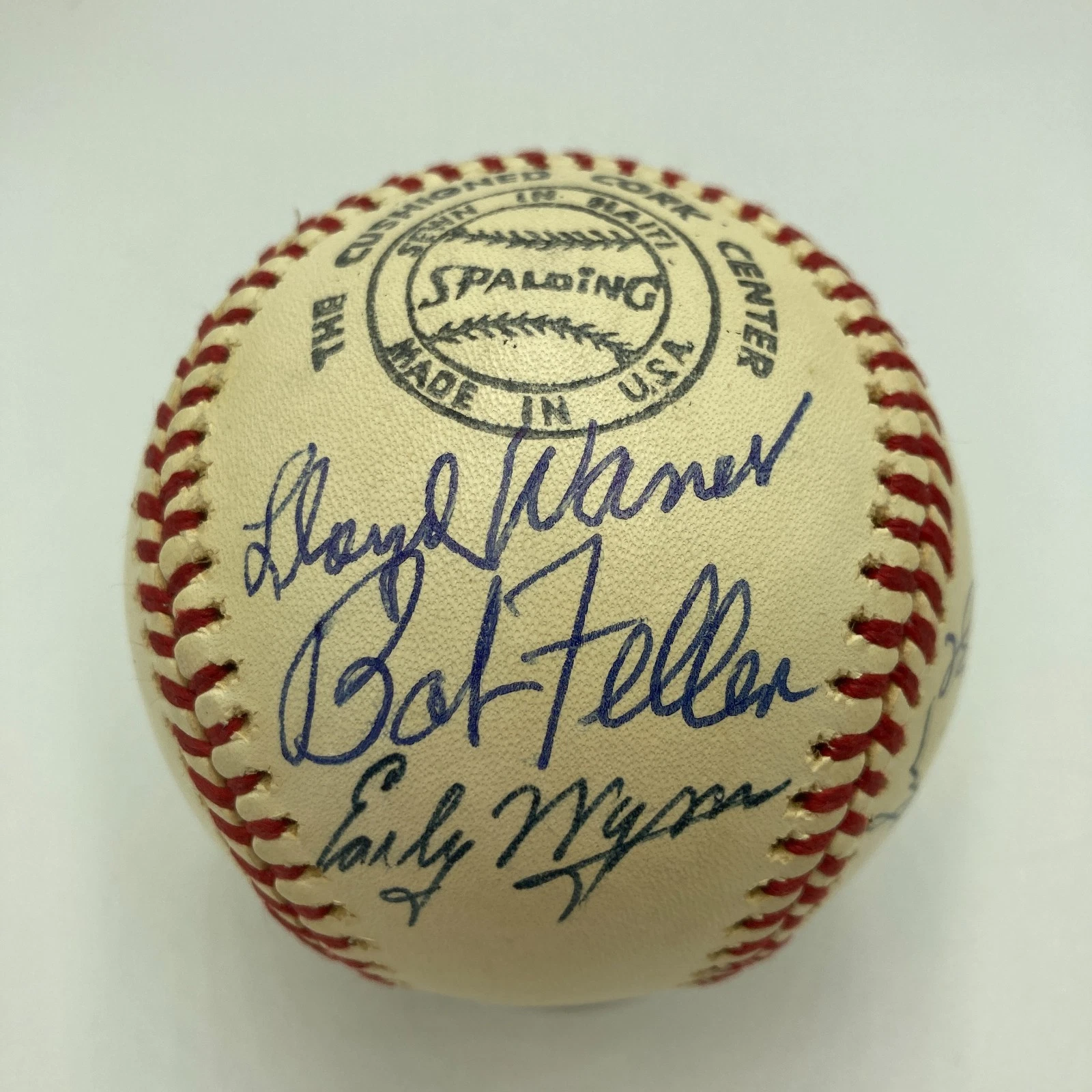 1970's HOF Multi Signed Baseball Lloyd Waner Stan Musial Ernie Banks JSA