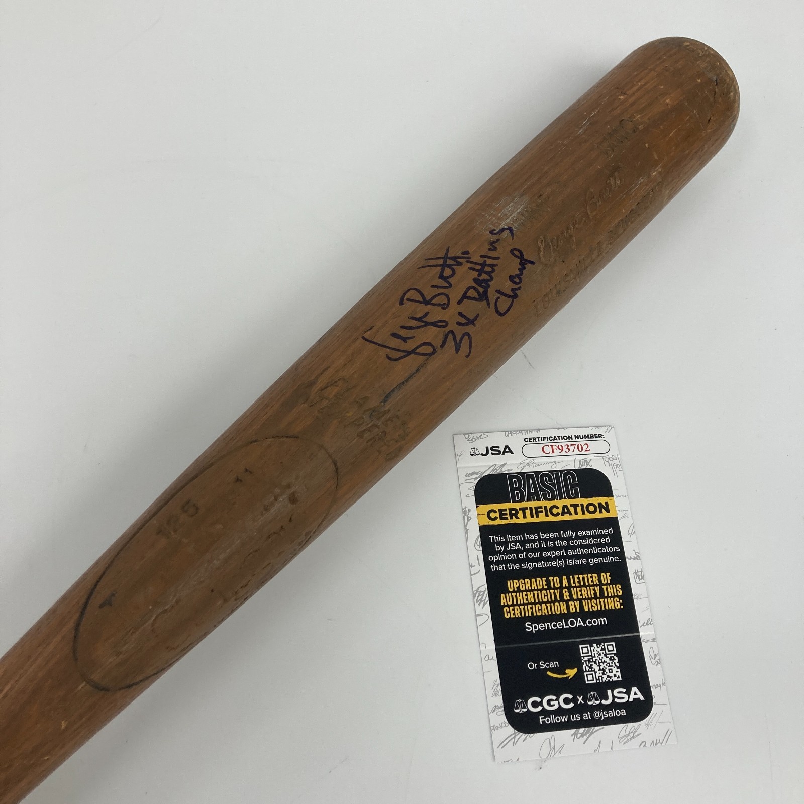 George Brett 3x Bating Champ Signed Vintage 1970's Baseball Bat JSA COA