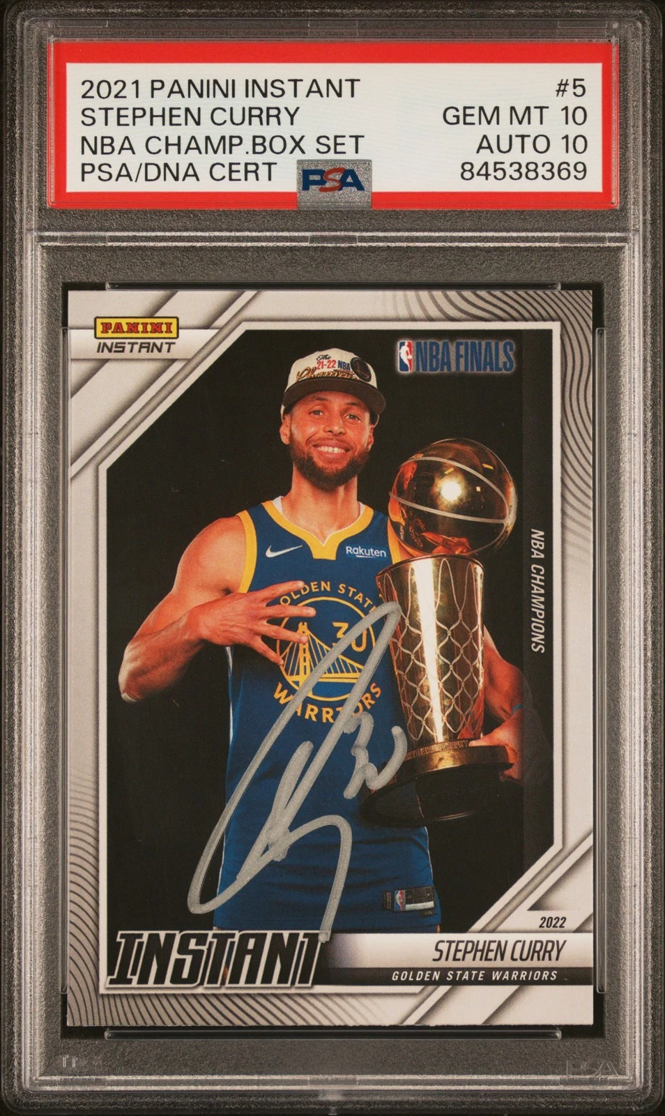 2021 Panini Instant NBA Champ Box Set #5 Stephen Curry signed PSA 10 Auto 10