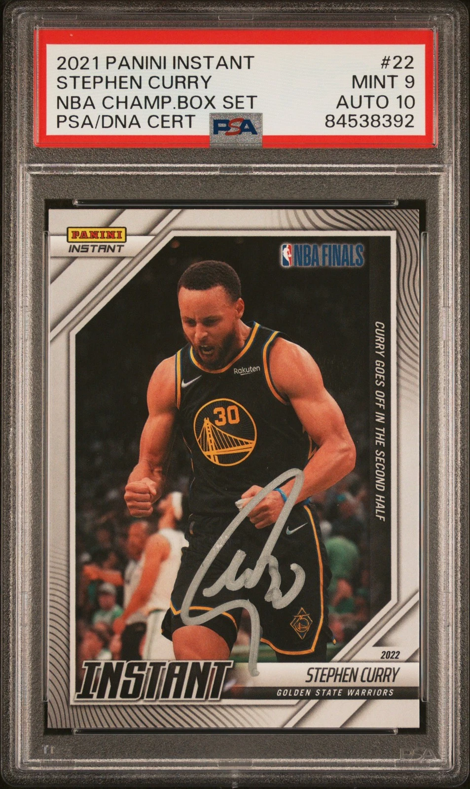 2021 Panini Instant NBA Champ Box Set #22 Stephen Curry signed PSA 9 Auto 10