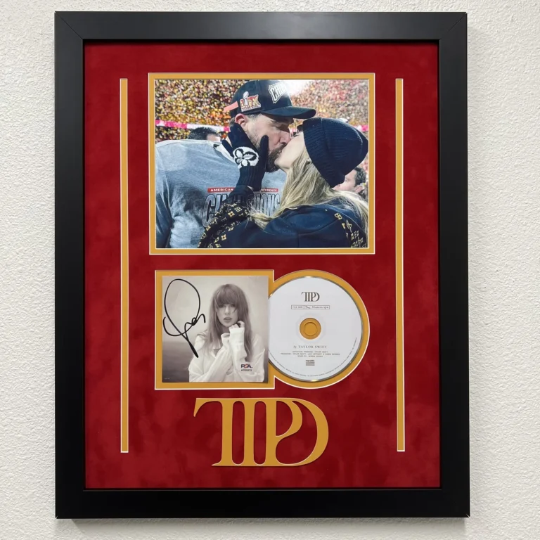 Taylor Swift Signed CD Cover Custom Framed PSA Tortured Poets Department Chiefs