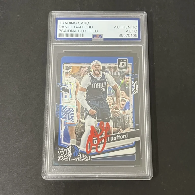 2023-24 Panini Donruss Optic #138 Daniel Gafford Blue Prizm 3/39 signed card PSA