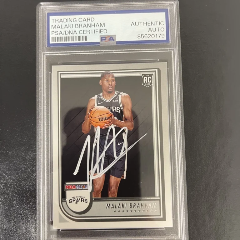 2022-23 Panini Hoops #250 Malaki Branham signed card PSA Spurs