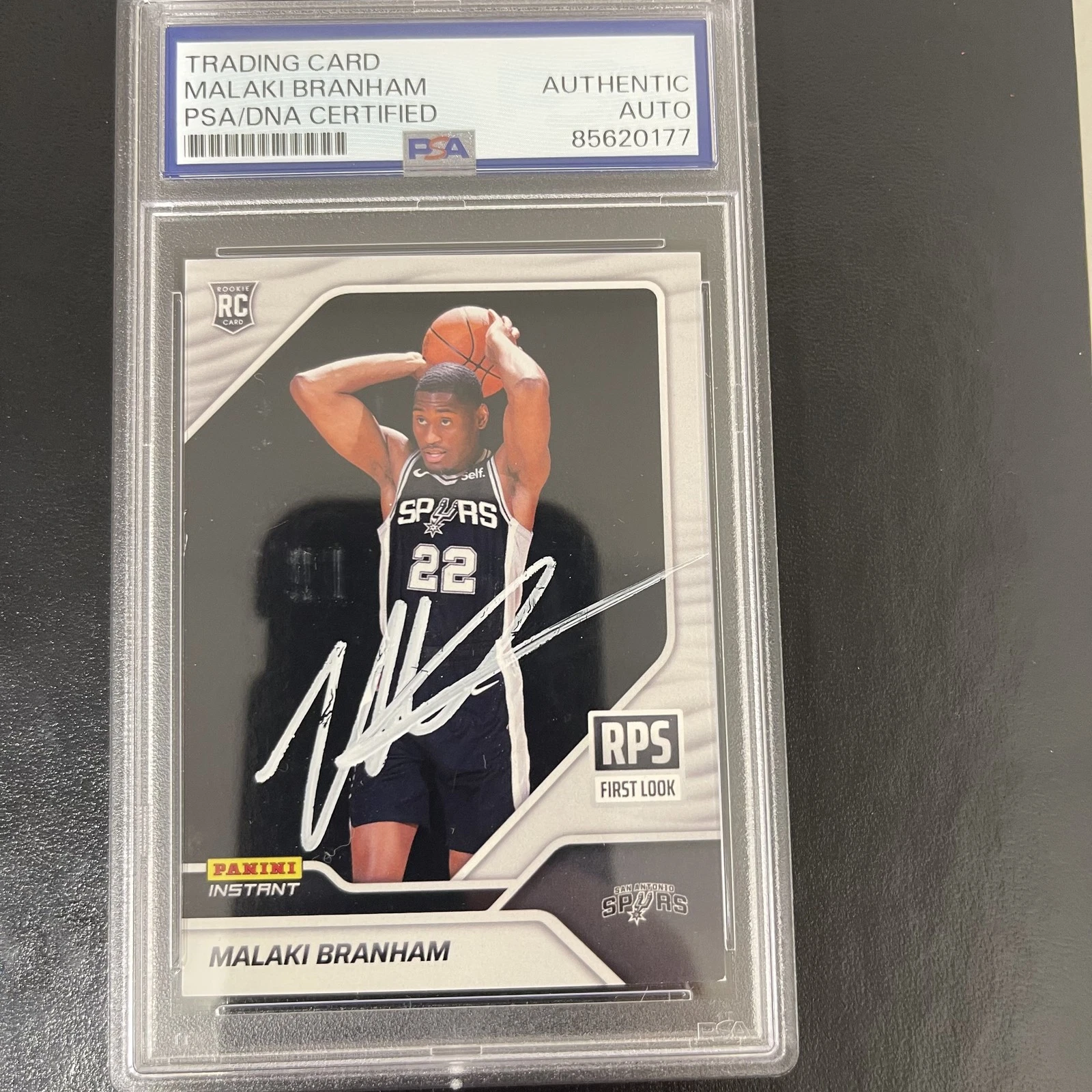 2022-23 Panini Instant Malaki Branham #RPS-18 Rookie signed card PSA Spurs