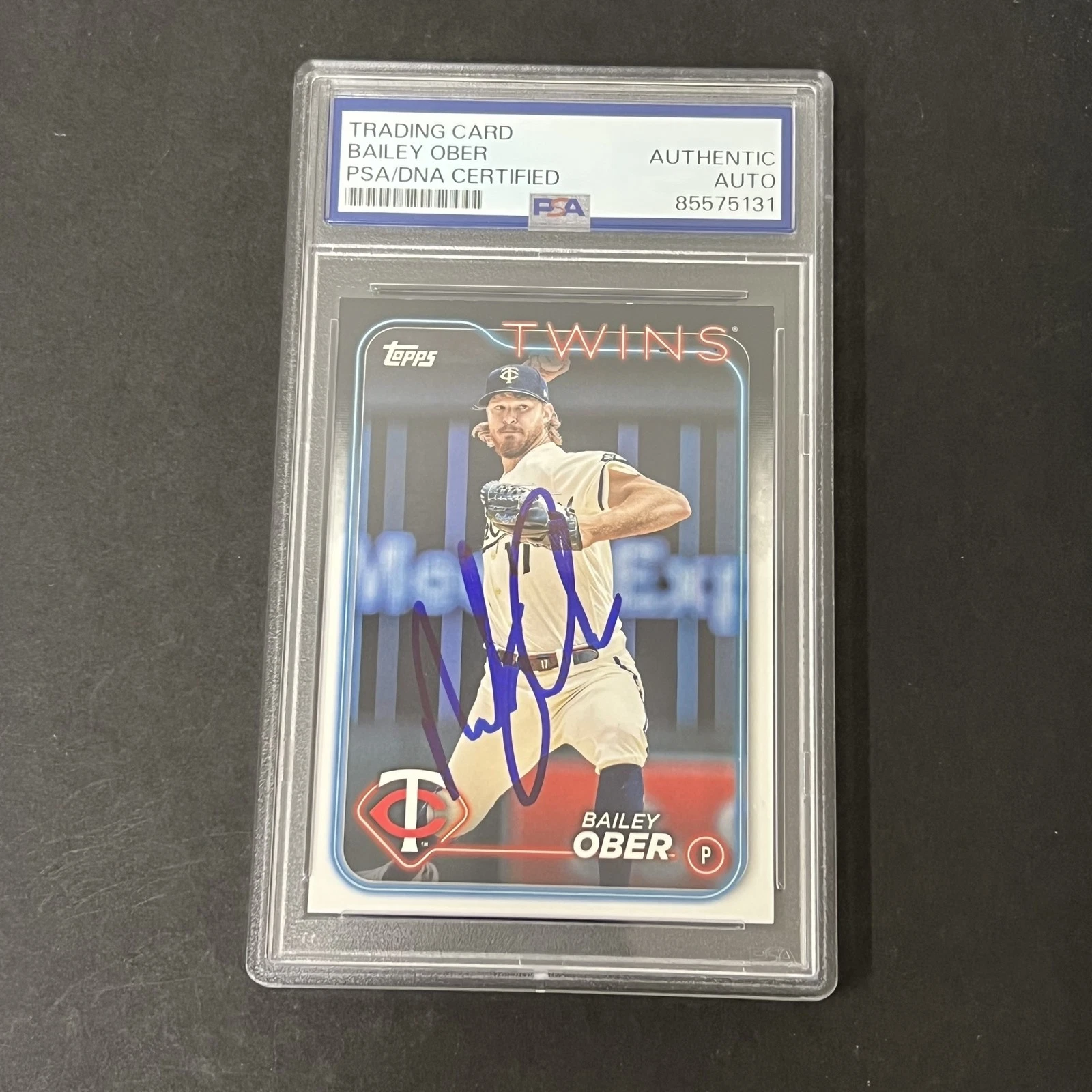 2024 Series One #121 Bailey Ober signed card PSA Auto Authentic Twins