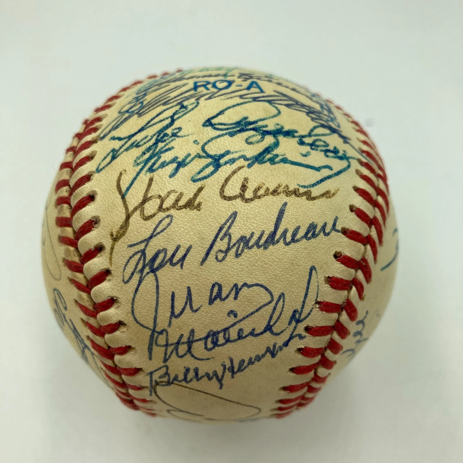 Hall Of Fame Multi Signed Baseball 33 Sigs Hank Aaron JSA COA