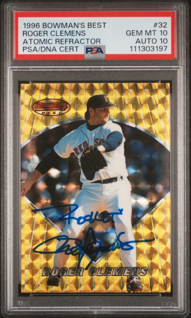 1996 Bowman's Best #32 Roger Clemens Atomic Refractor signed card PSA 10 Auto 10