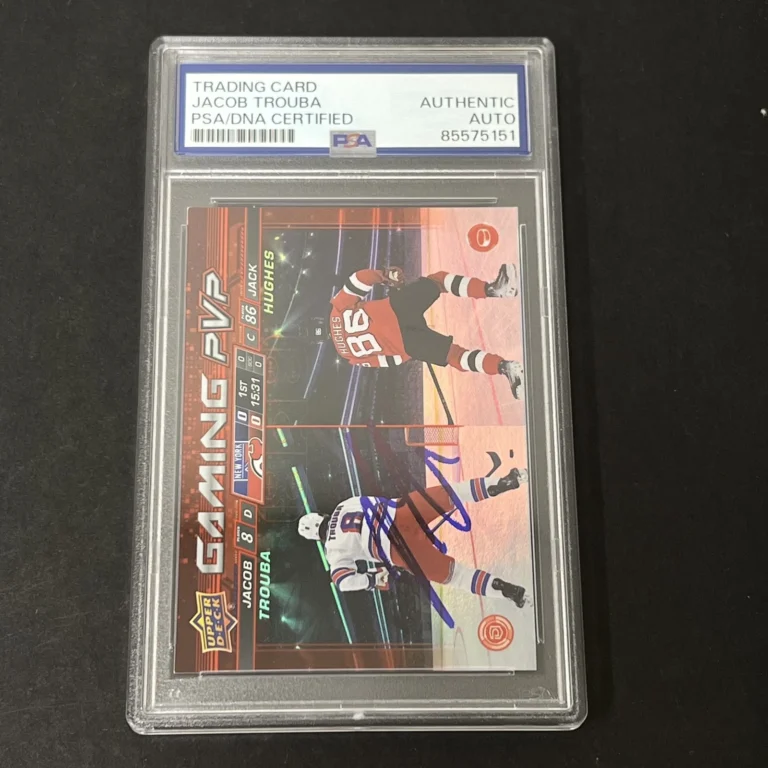 2024-25 Upper Deck Series 1 #GPVP7 Jacob Trouba signed card PSA Auto Rangers