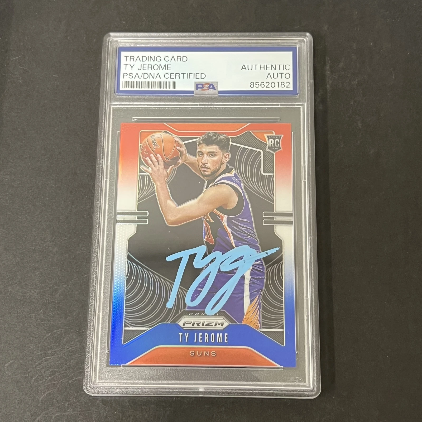 2019-20 Panini Prizm Basketball #268 Ty Jerome Red White Blue signed card PSA