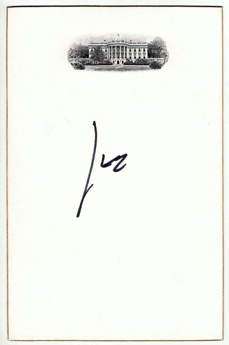 PRESIDENT JOE BIDEN SIGNED AUTOGRAPH WHITE HOUSE STATIONARY CARD, VERY RARE JSA
