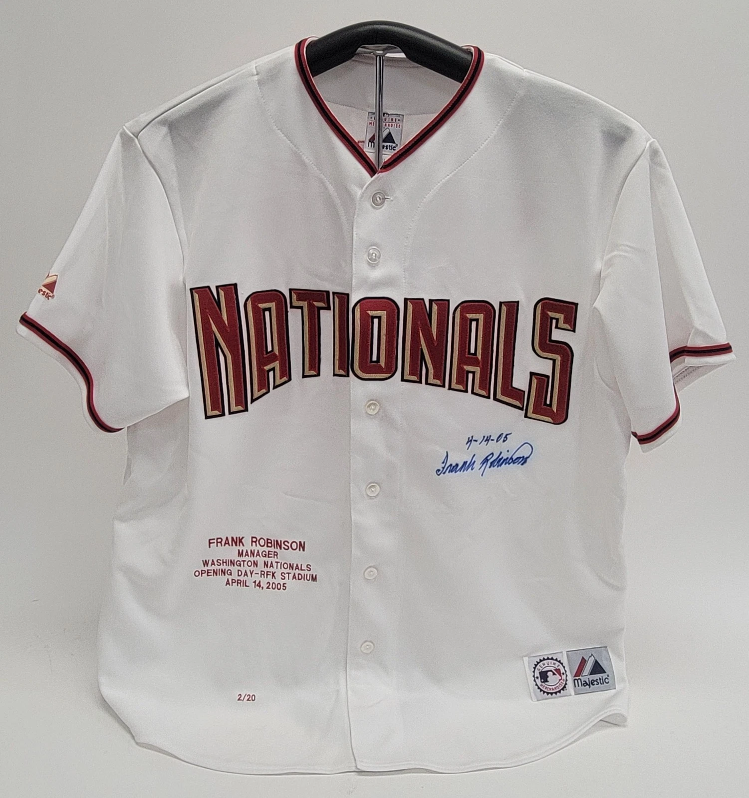 Frank Robinson Signed Washington Nationals Opening Day Majestic Jersey Beckett