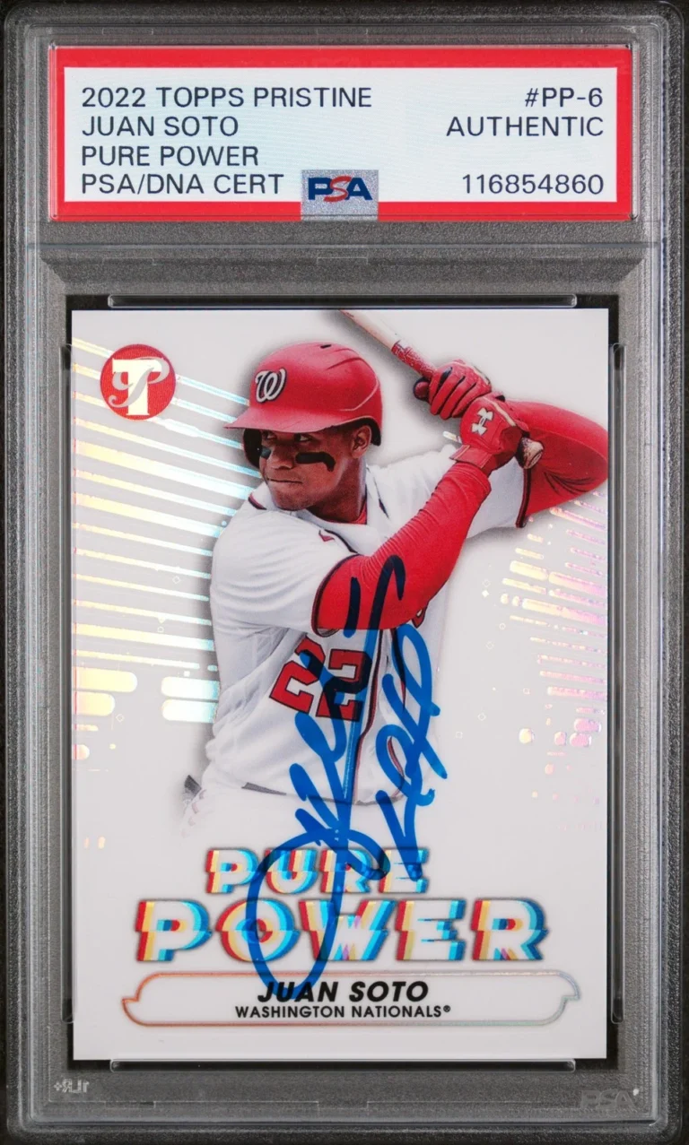 2022 Topps Pristine Pure Power #PP-6 Juan Soto signed card PSA A Auto Nationals