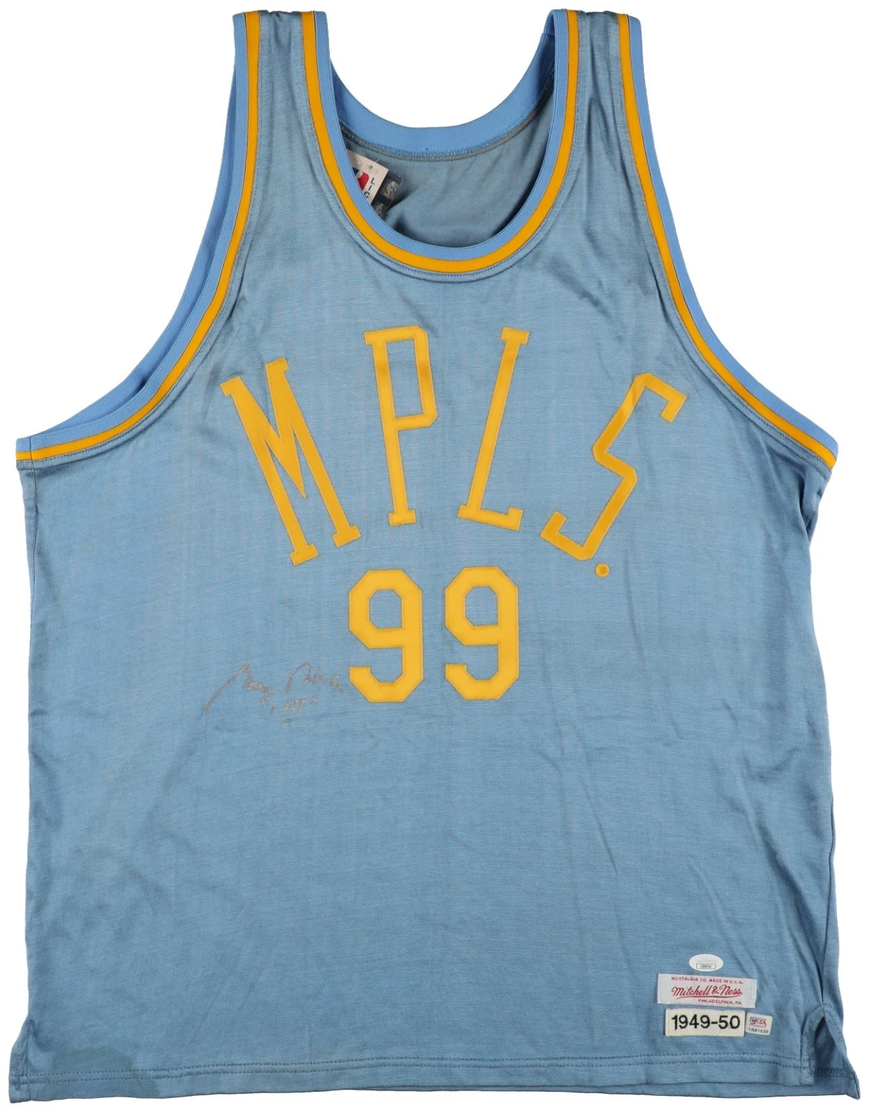 George Mikan HOF 1959 Signed Los Angeles Lakers Mitchell & Ness Jersey PSA & JSA