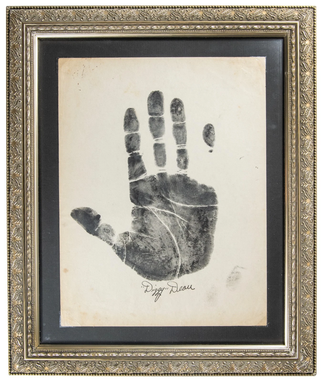 Dizzy Dean Signed 1930's Original Handprint PSA DNA GEM MINT 10 & JSA COA
