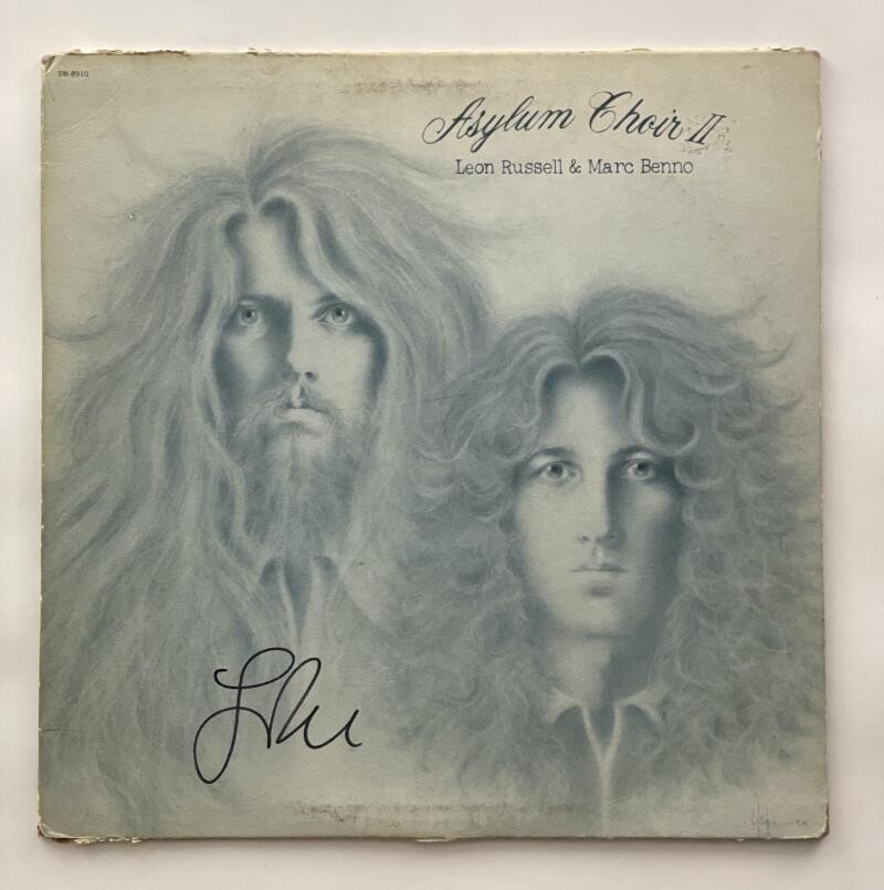 LEON RUSSELL SIGNED AUTOGRAPH ALBUM VINYL RECORD ASYLUM CHOIR W/ MARC BENNO JSA