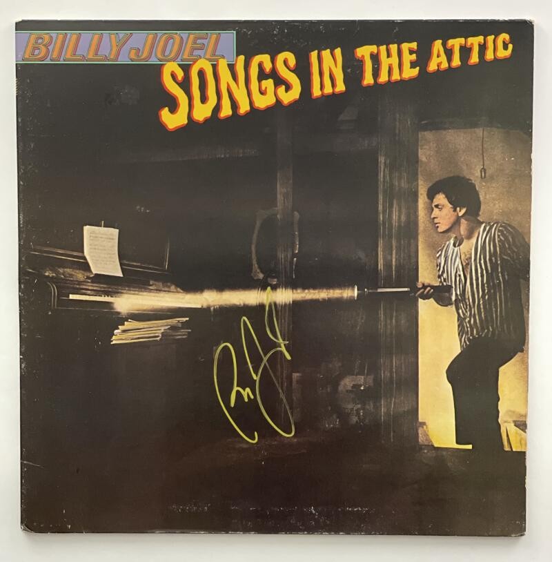 BILLY JOEL SIGNED AUTOGRAPH ALBUM VINYL RECORD - SONGS IN THE ATTIC RARE! W/ JSA