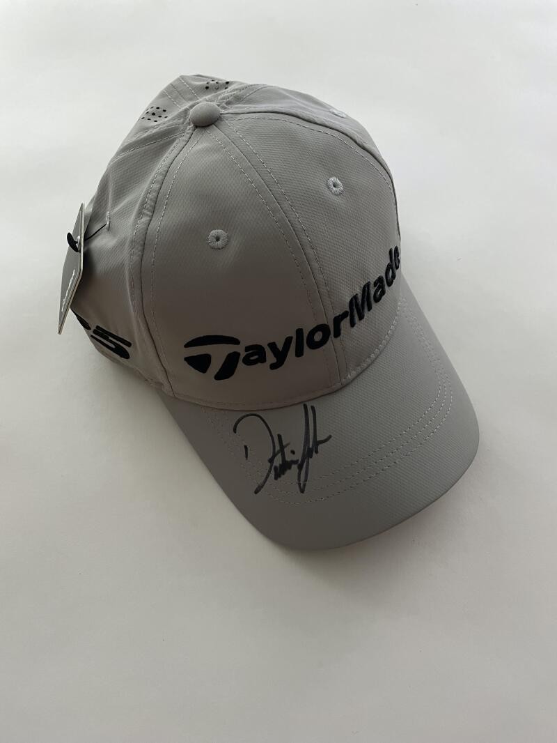 DUSTIN JOHNSON SIGNED AUTOGRAPH GREY TAYLORMADE HAT - 2020 MASTERS CHAMPION JSA