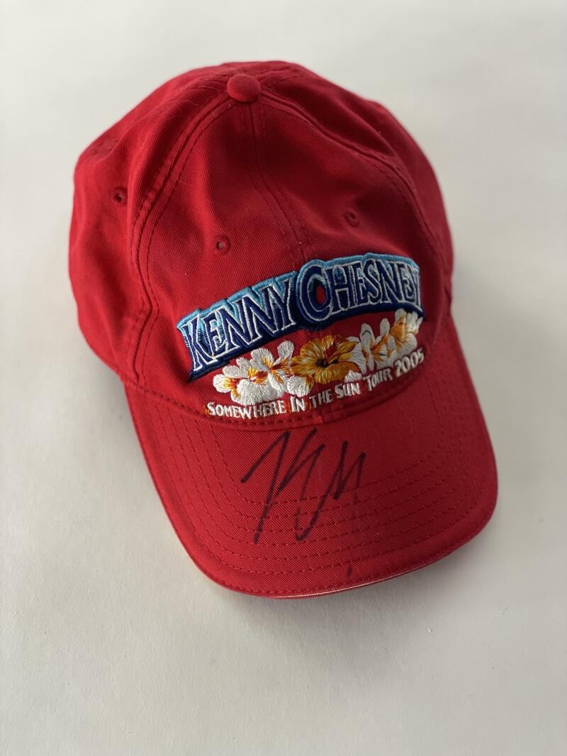 KENNY CHESNEY SIGNED AUTOGRAPH HAT CAP - SOMEWHERE IN THE SUN TOUR 2005 W/ JSA