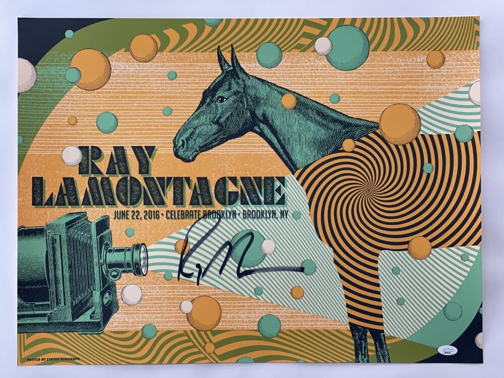 RAY LAMONTAGNE SIGNED AUTOGRAPH 18X24 CONCERT TOUR POSTER CELEBRATE BROOKLYN JSA
