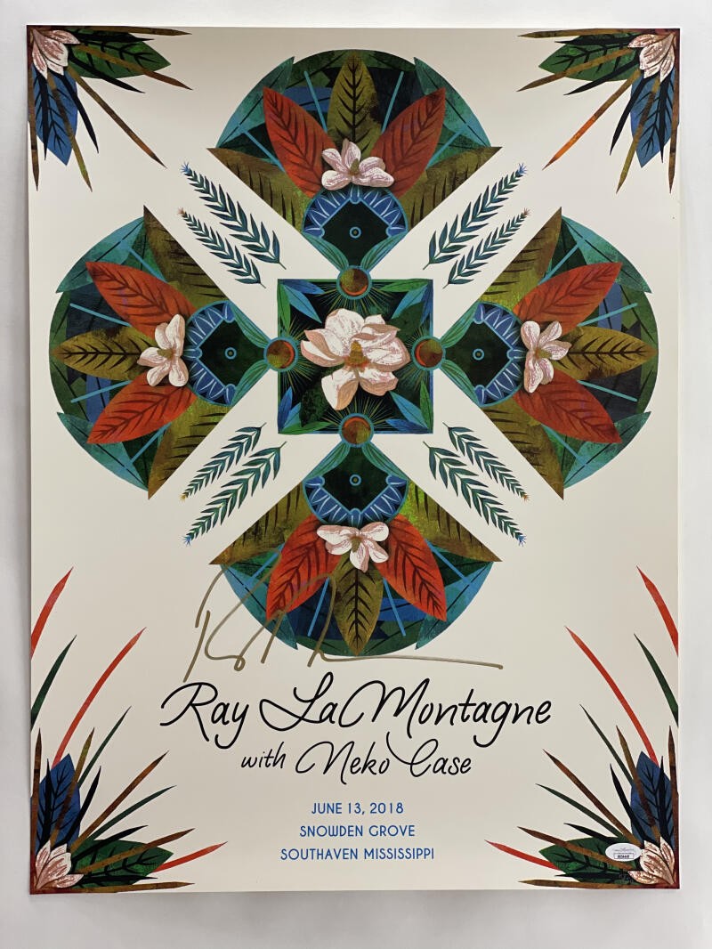 RAY LAMONTAGNE SIGNED AUTOGRAPH 18X24 CONCERT TOUR POSTER - JUNE 13 2018 JSA