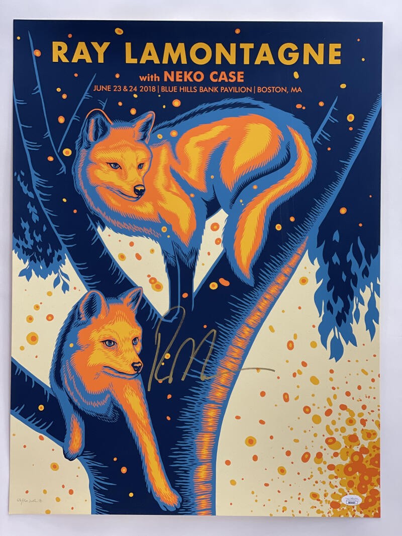 RAY LAMONTAGNE SIGNED AUTOGRAPH 18X24 CONCERT TOUR POSTER - BOSTON 6/23/18 JSA