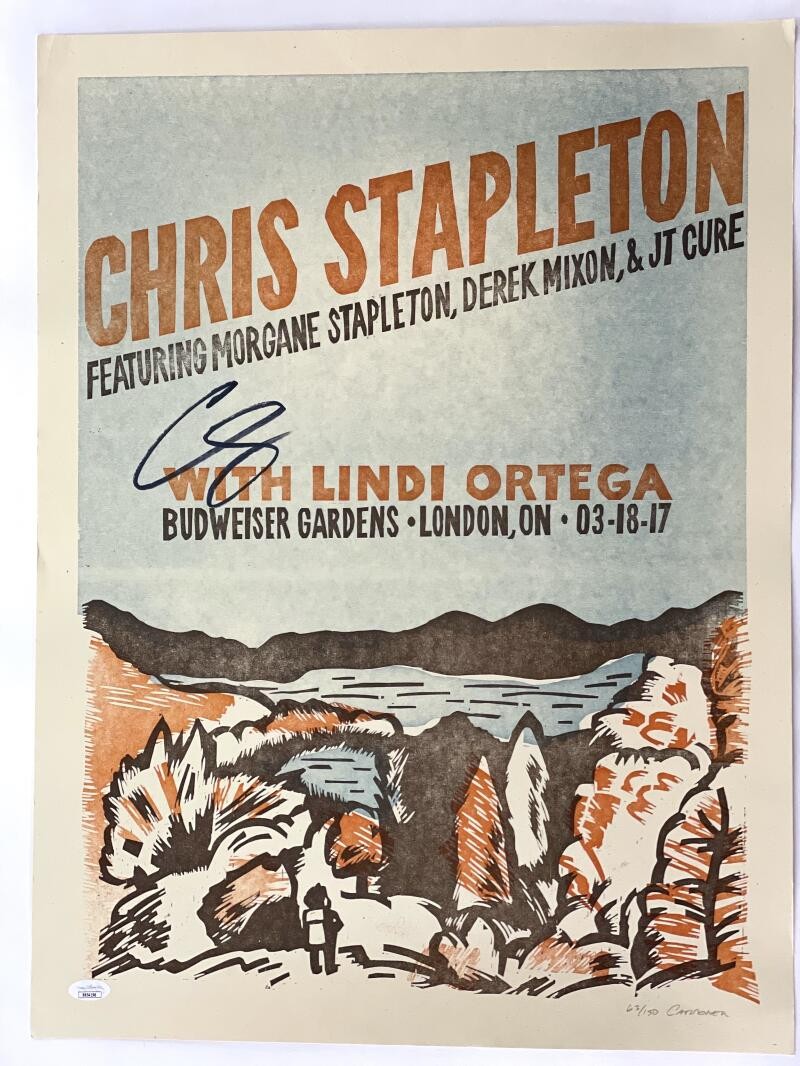 CHRIS STAPLETON SIGNED AUTOGRAPH 18X24 CONCERT TOUR POSTER - ONTARIO 3/18/17 JSA