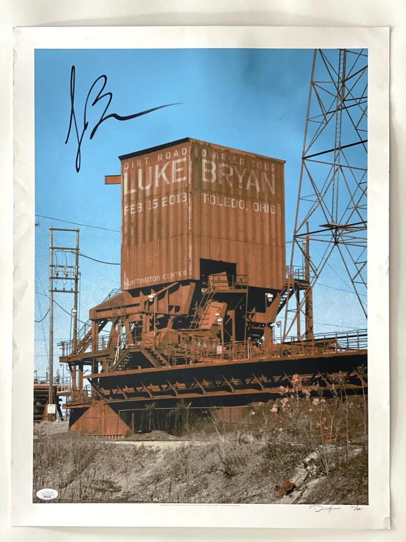 LUKE BRYAN SIGNED AUTOGRAPH 17X23 CONCERT TOUR POSTER - 2/15/13 JSA *DAMAGED*